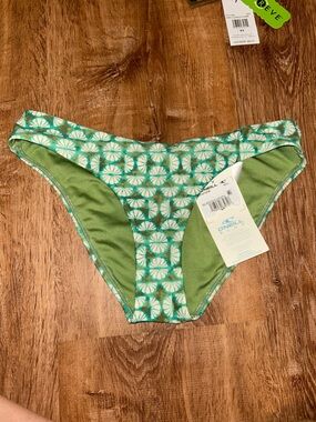 NWT O'Neill Teal and Lime Geometric Bikini Bottoms